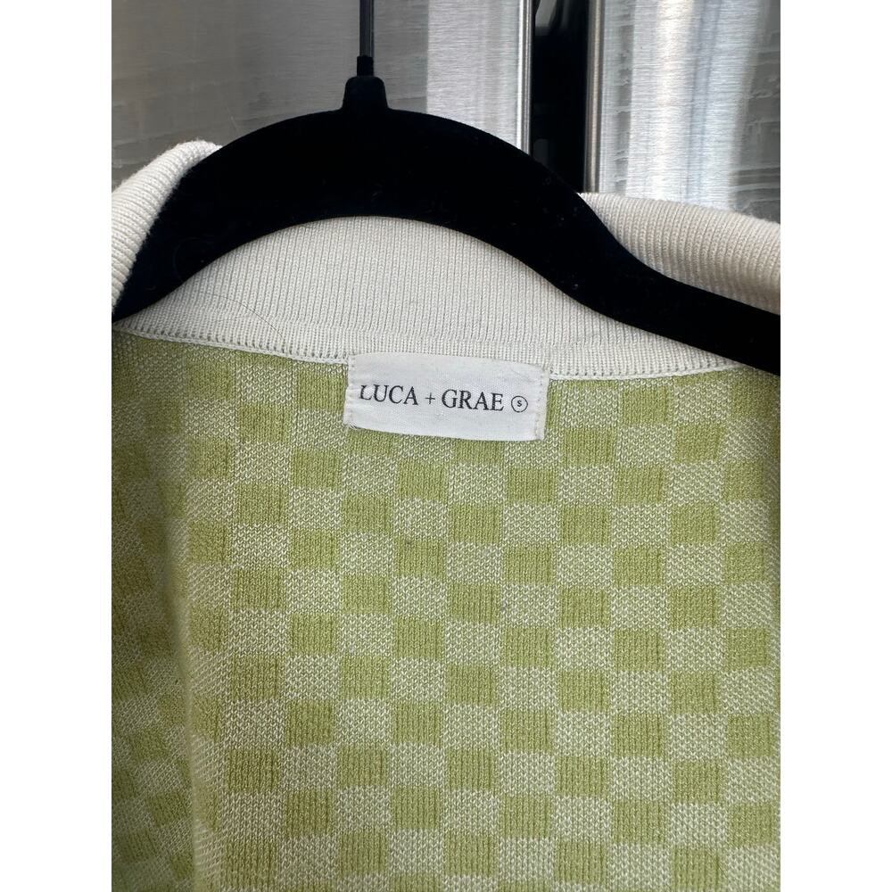 Checkered Cropped Collared Cardigan - Picture 3 of 3